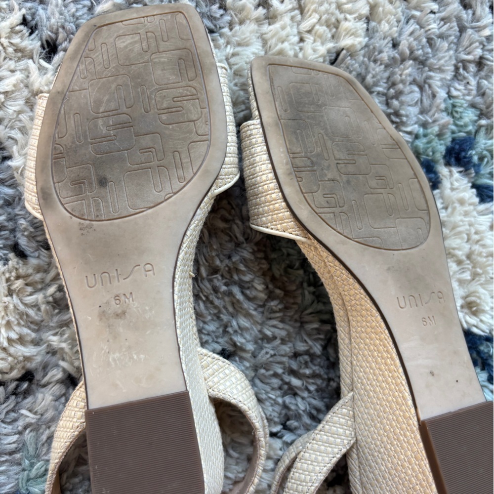 Unisa straw slim wedge sandal womens 6 - Picture 3 of 4
